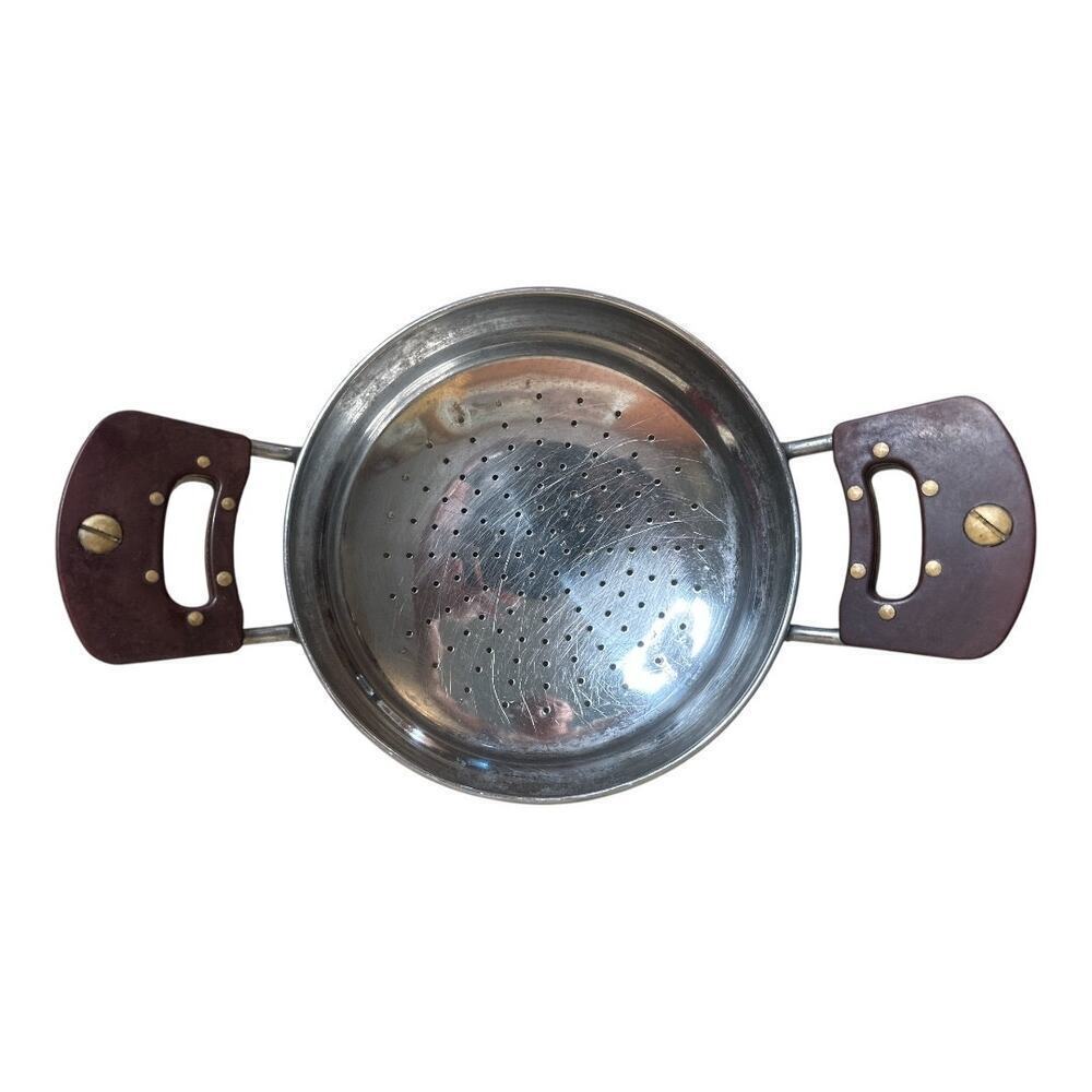 Vintage Stainless Steel Colander with Melamine Handles